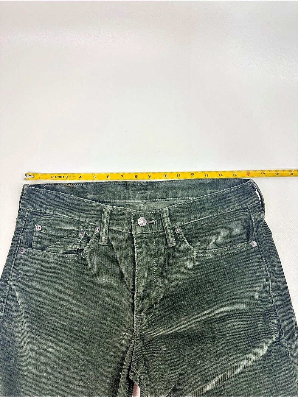 Levi's 511 Men's Green Corduroy Straight Jeans pants Waist 31/32 - Picture 6 of 13